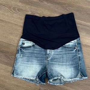 Pink blush maternity shorts